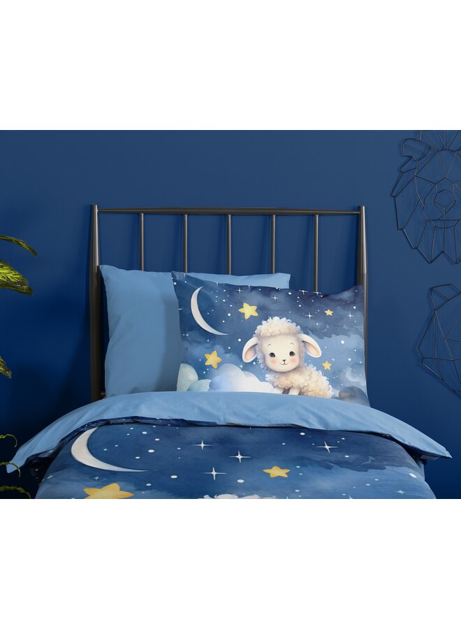 Pure Dekbedovertrek Kids Sheepy Blauw - Microvezel