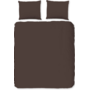 HIP Dekbedovertrek Uni Dark Chocolade - Katoensatijn