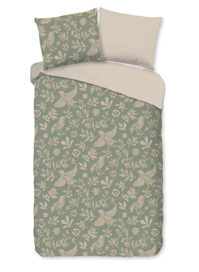 Good Morning Dekbedovertrek Odette Groen - Katoen