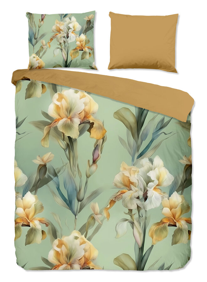 Dekbedovertrek Iris Groen - Katoen PL1