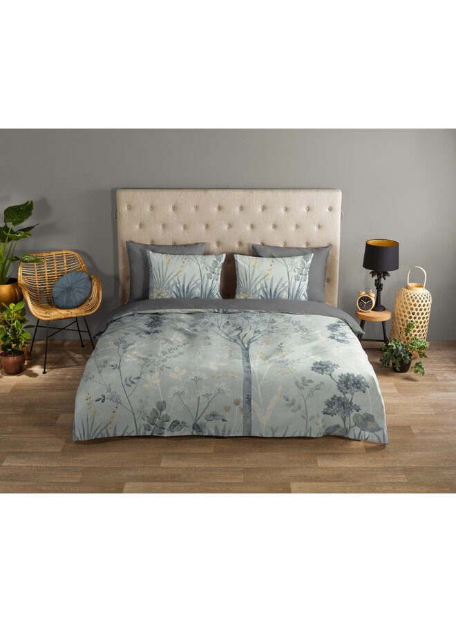 Good Morning Dekbedovertrek Charles Grijs - Katoen