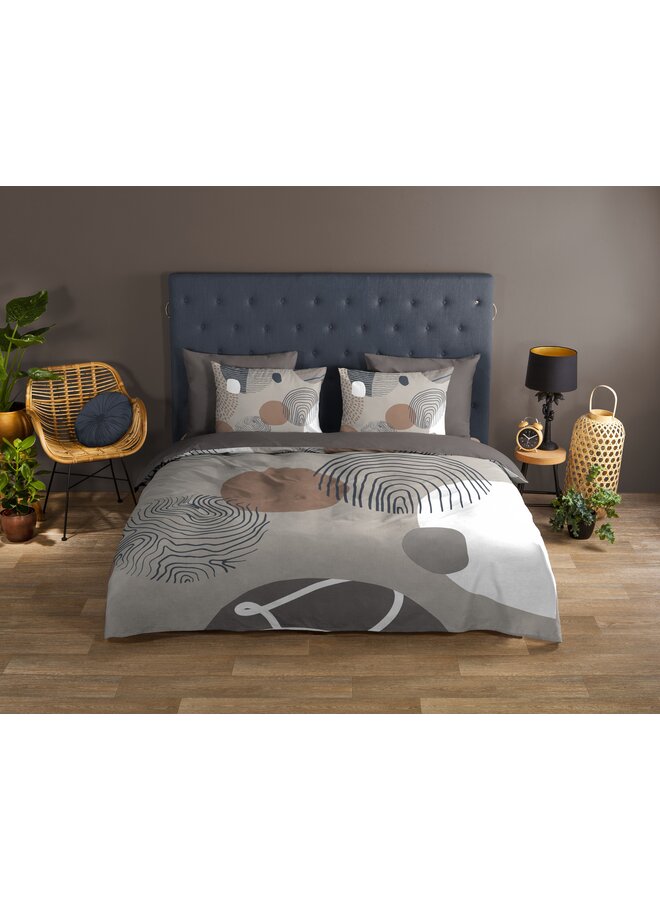 Good Morning Dekbedovertrek Hendrik Grijs - Katoen