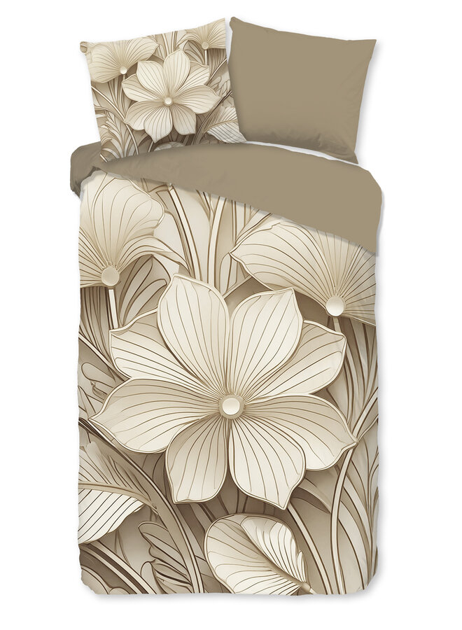 Good Morning Dekbedovertrek Artdeco Zand - Katoen