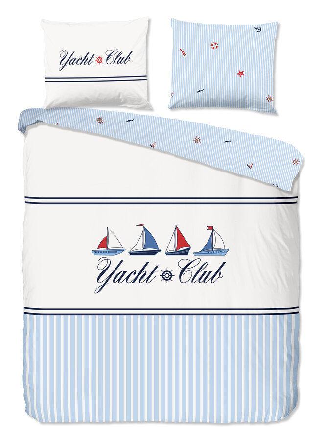 Good Morning Dekbedovertrek Yachtclub Blauw - Katoen
