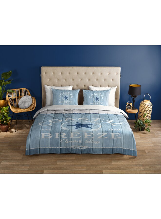 Good Morning Dekbedovertrek Breeze Blauw - Katoen