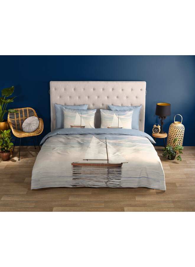 Good Morning Dekbedovertrek Meri Blauw - Katoen