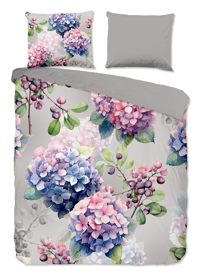 Good Morning Dekbedovertrek Julia Grijs - Katoen