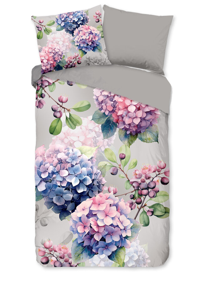 Good Morning Dekbedovertrek Julia Grijs - Katoen