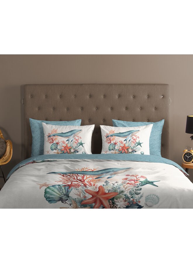 Good Morning Dekbedovertrek Ocean Ecru - Katoen