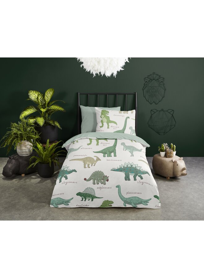 Good Morning Dekbedovertrek Kids Beata Groen - Katoen