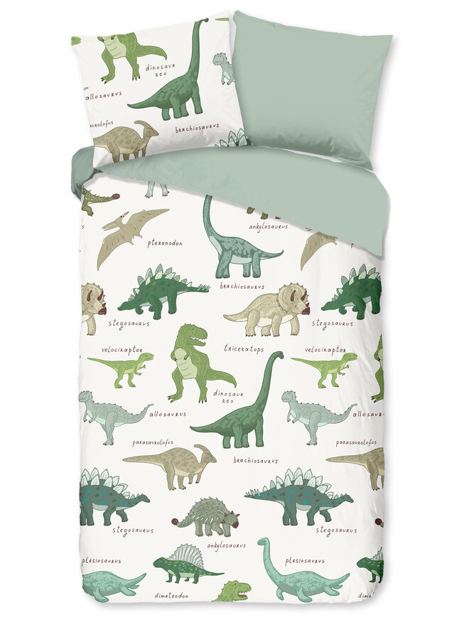 Good Morning Dekbedovertrek Kids Beata Groen - Katoen