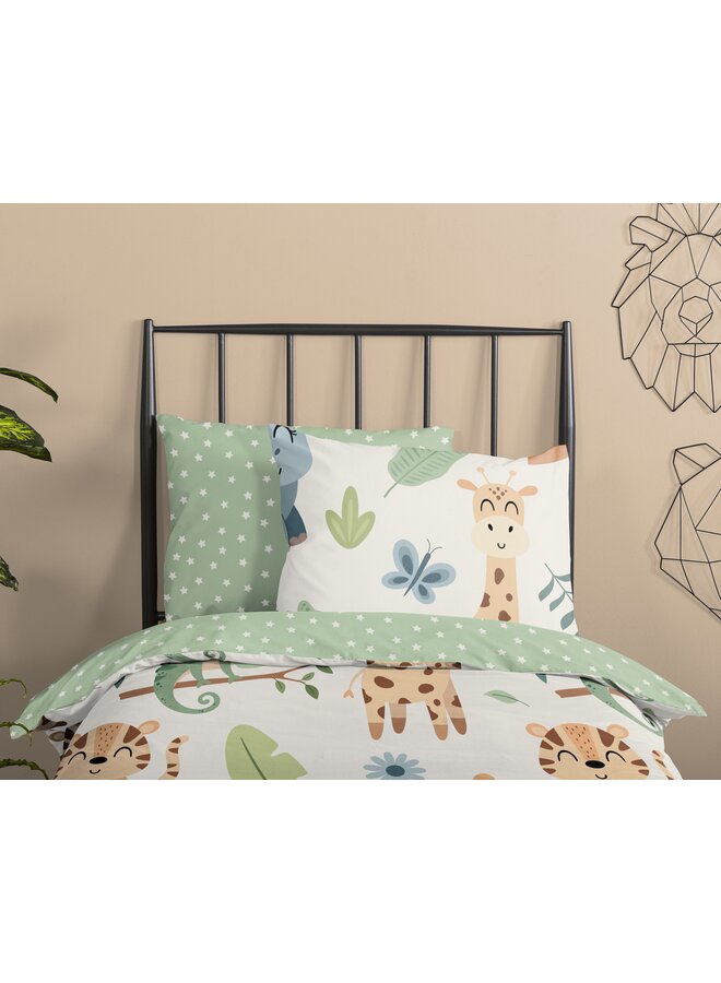 Good Morning Dekbedovertrek Kids Sabah Groen - Katoen
