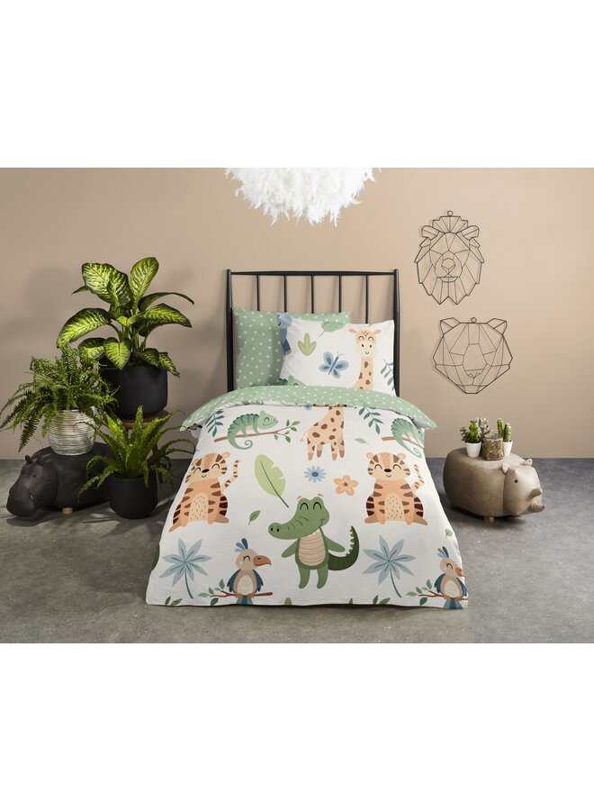 Good Morning Dekbedovertrek Kids Sabah Groen - Katoen