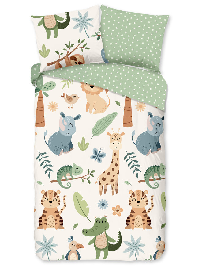 Good Morning Dekbedovertrek Kids Sabah Groen - Katoen