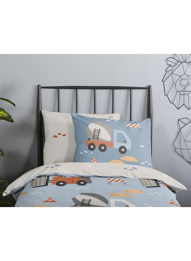 Good Morning Dekbedovertrek Kids Mack Blauw - Katoen
