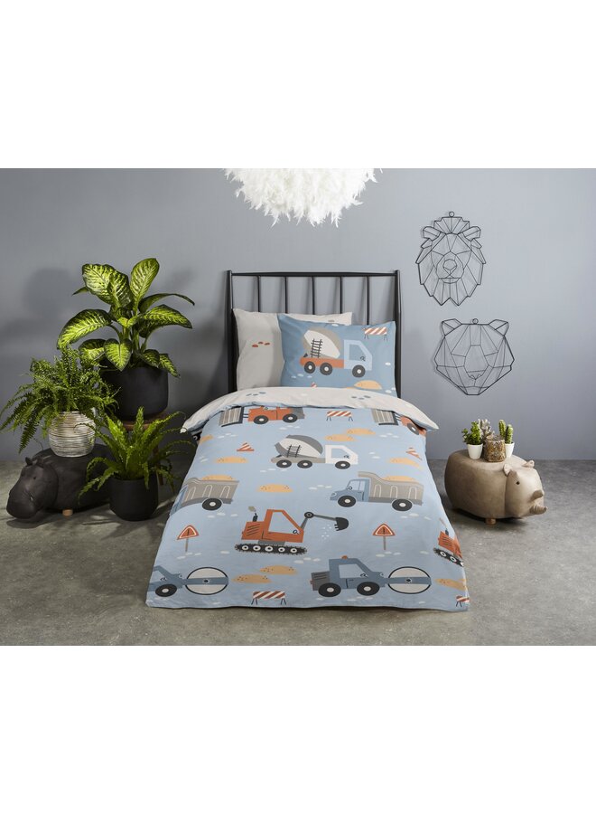 Good Morning Dekbedovertrek Kids Mack Blauw - Katoen