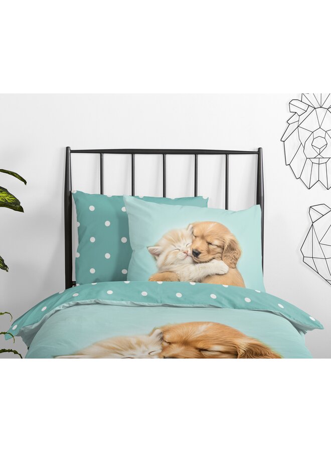 Good Morning Dekbedovertrek Kids Paxy Aqua - Katoen