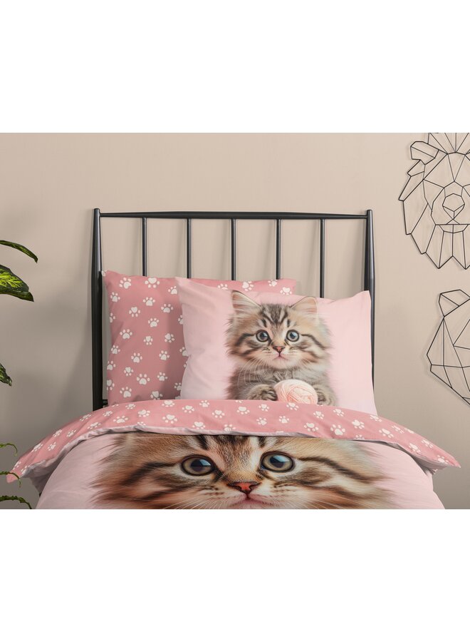 Good Morning Dekbedovertrek Kids Chat Roze - Katoen