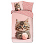 Good Morning Dekbedovertrek Kids Chat Roze - Katoen