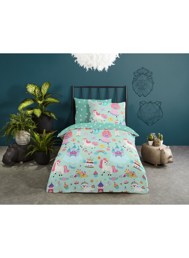 Good Morning Dekbedovertrek Kids Fantastic Mint - Katoen
