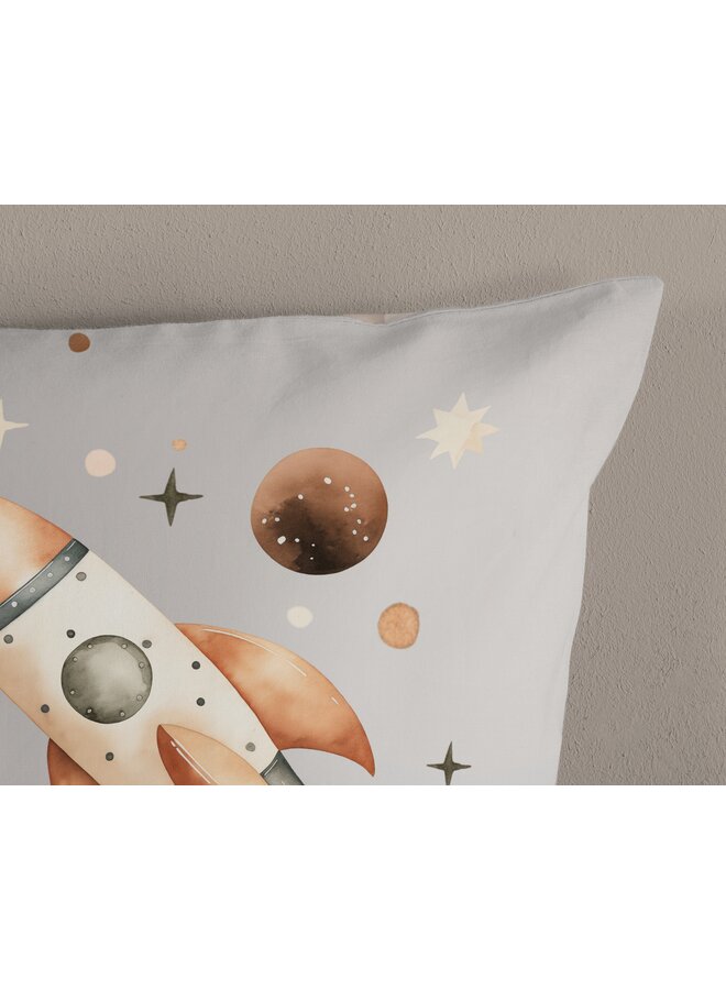 Good Morning Dekbedovertrek Kids Explore Grijs - Katoen