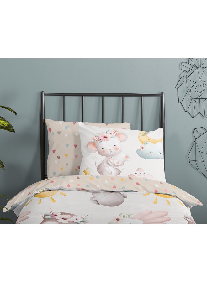 Good Morning Dekbedovertrek Kids Hugs Zand - Katoen