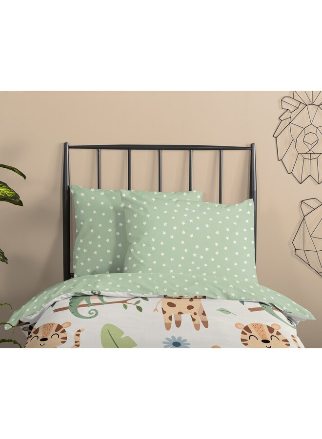 Good Morning Dekbedovertrek Kindermaat  Sabah Groen - Katoen