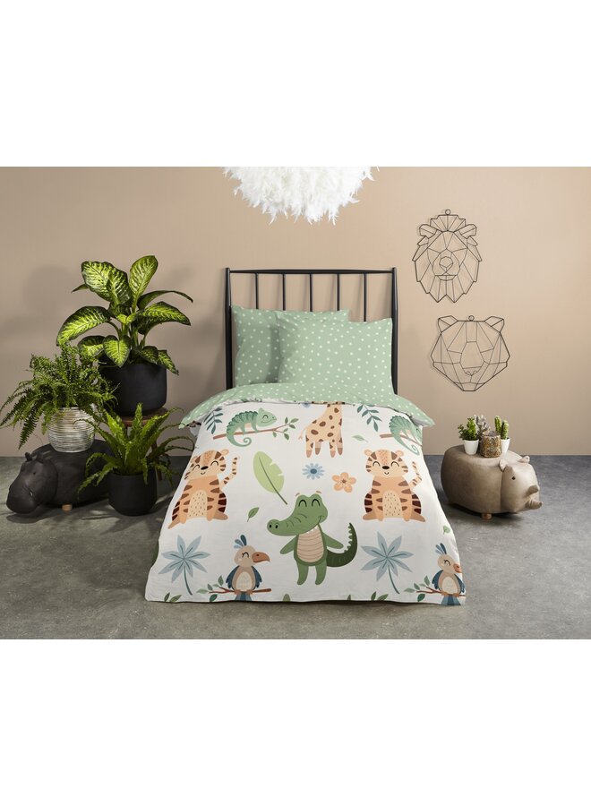 Good Morning Dekbedovertrek Kindermaat  Sabah Groen - Katoen