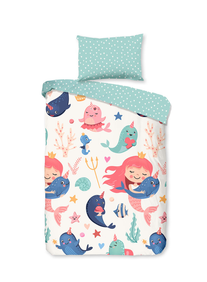 Dekbedovertrek Kindermaat Silvie Aqua - Katoen PL3