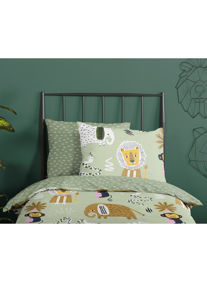 Good Morning Dekbedovertrek Kindermaat Chuck Groen - Katoen