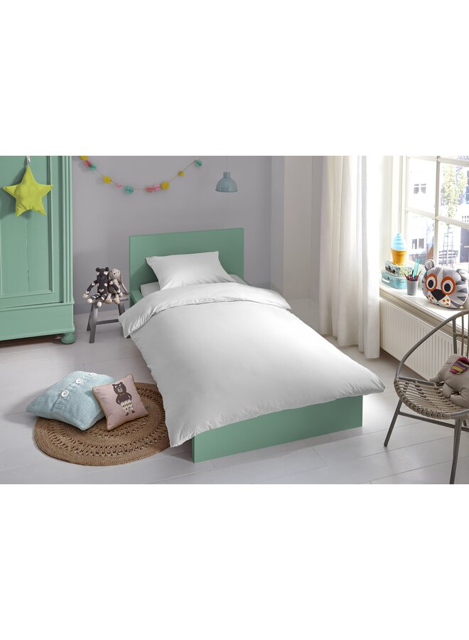 Good Morning Dekbedovertrek Kindermaat Uni Wit - Katoen