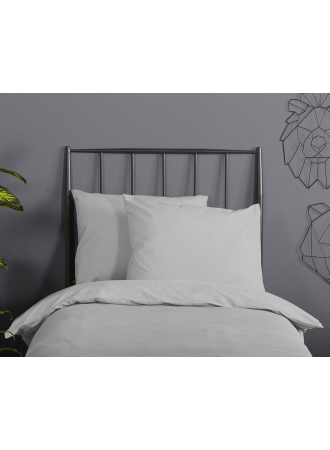 Good Morning Dekbedovertrek Kindermaat Uni Grijs - Katoen