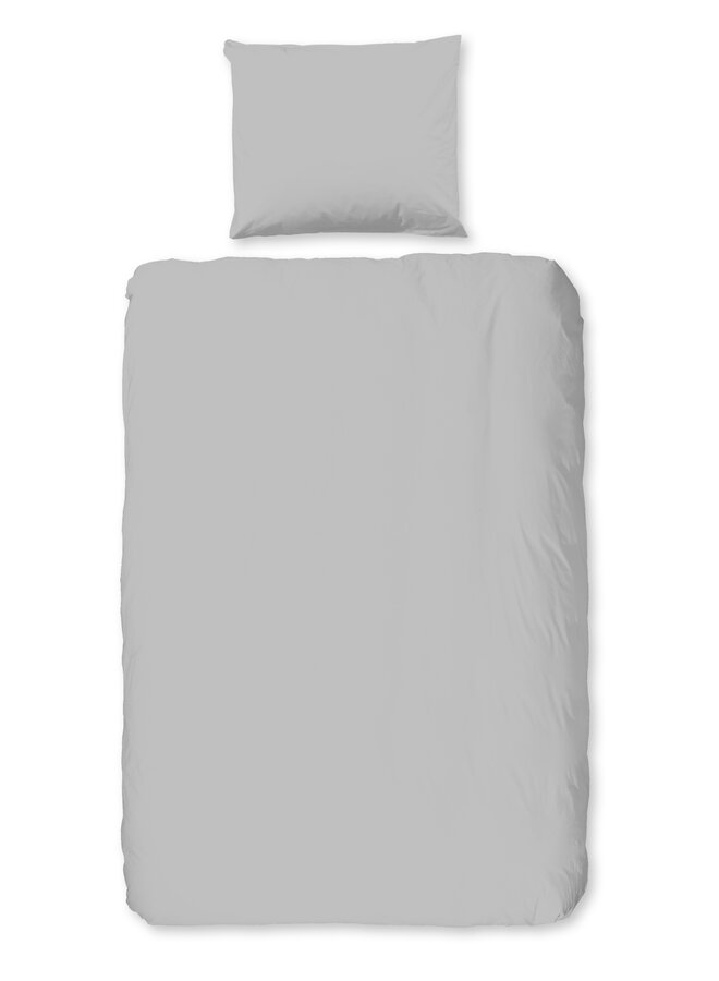 Good Morning Dekbedovertrek Kindermaat Uni Grijs - Katoen