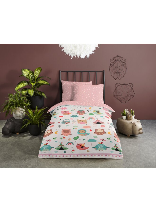 Good Morning Dekbedovertrek Kindermaat Wise Multi - Katoen