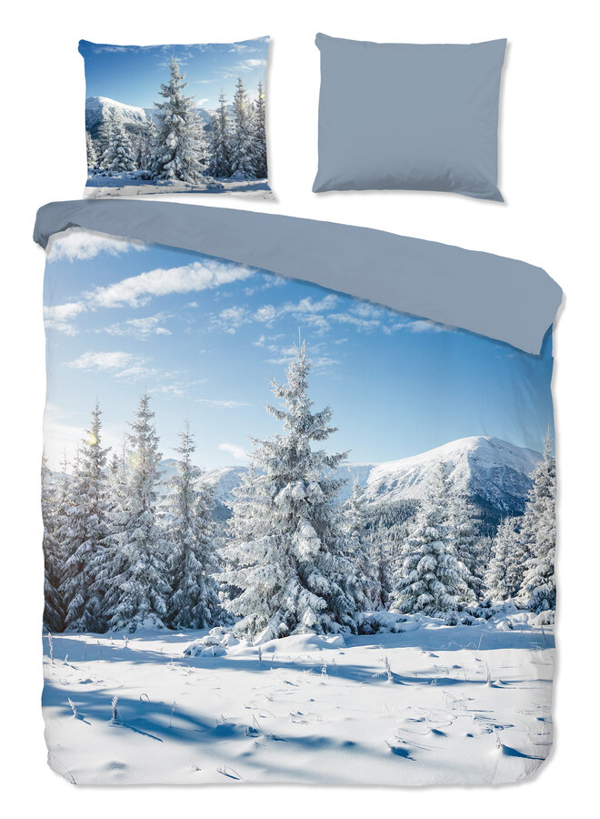 Good Morning Dekbedovertrek Albert Blauw - Flanel