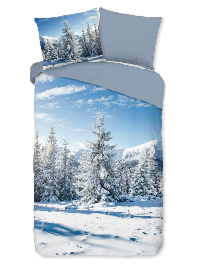 Good Morning Dekbedovertrek Albert Blauw - Flanel