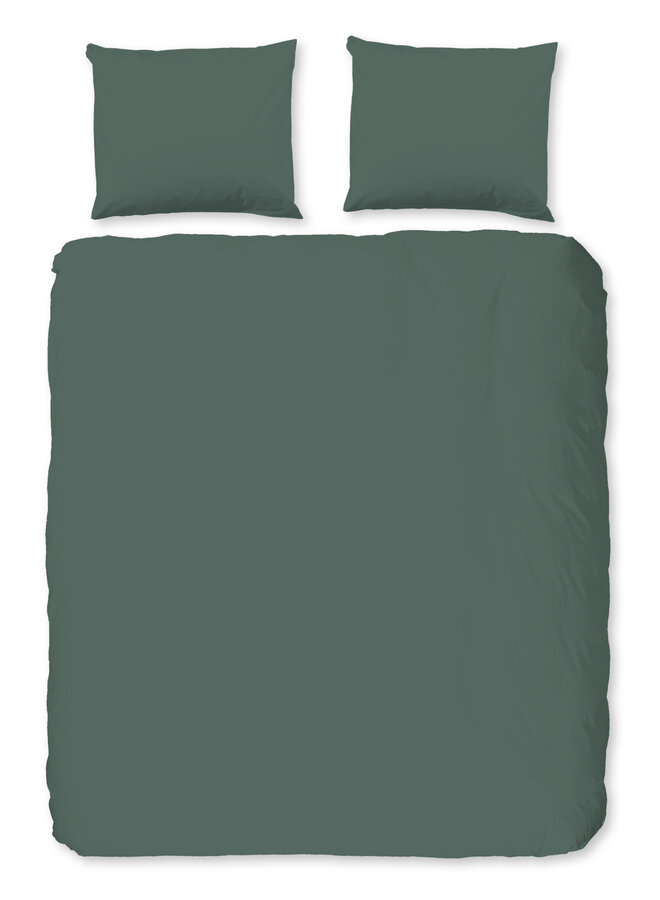 Dekbedovertrek Uni Olijfgroen - Flanel PL1