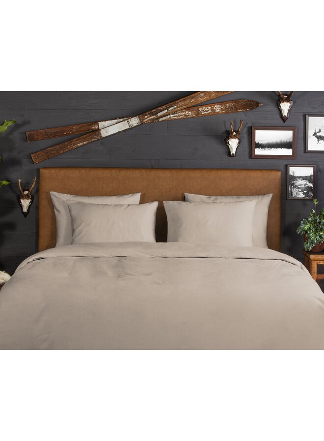 Good Morning Dekbedovertrek Uni Zand - Flanel