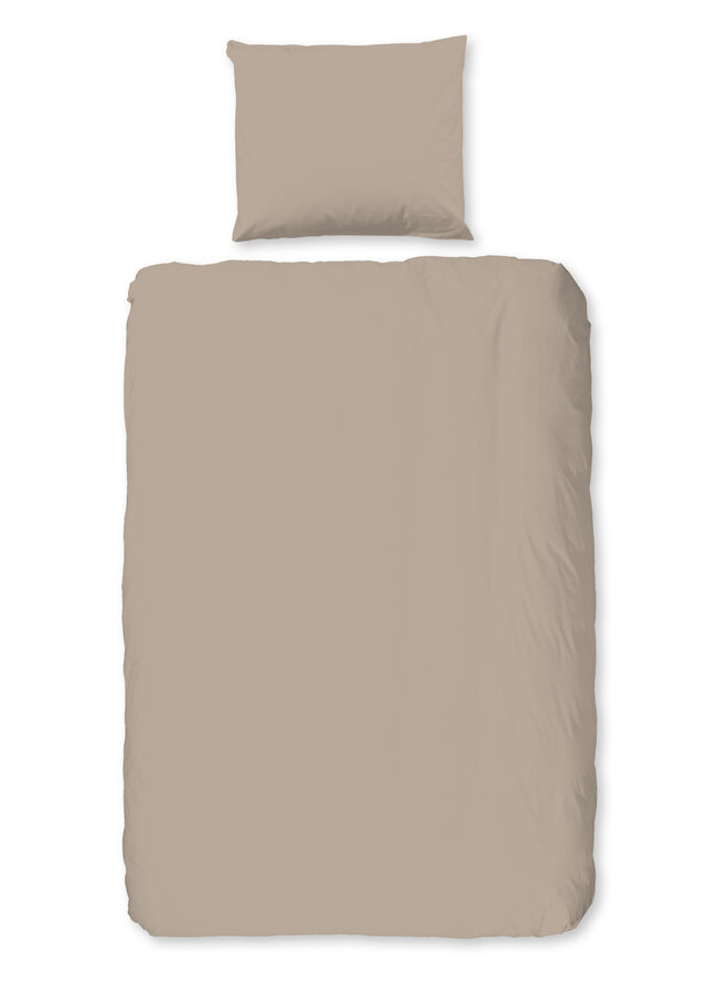 Good Morning Dekbedovertrek Uni Zand - Flanel