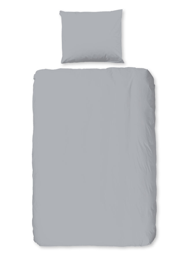 Good Morning Dekbedovertrek Uni Grijs - Flanel