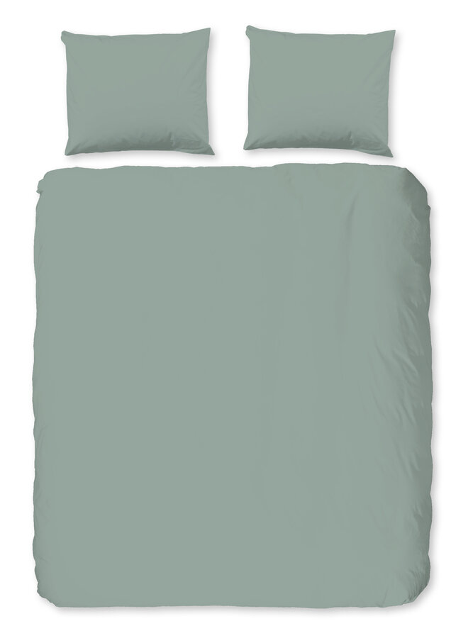 Dekbedovertrek Uni Groen - Flanel PL1