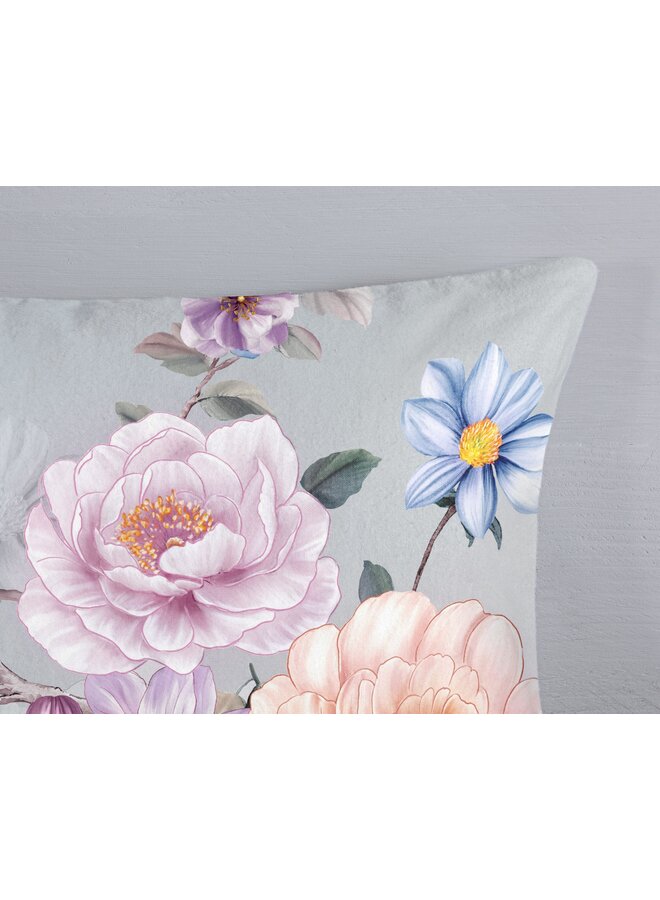 Good Morning Dekbedovertrek Elena Grijs - Flanel