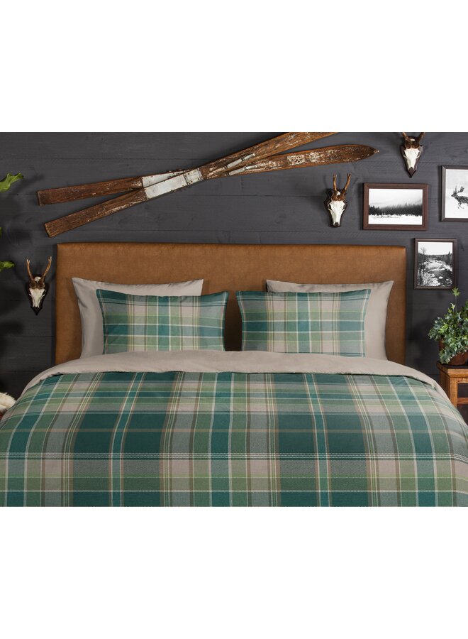 Good Morning Dekbedovertrek Dirkje Groen - Flanel