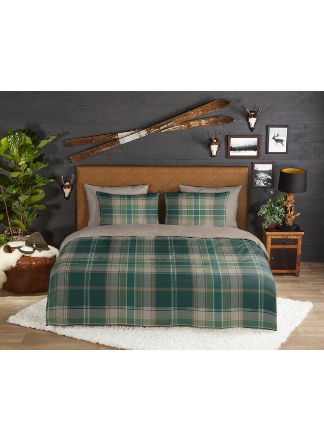 Good Morning Dekbedovertrek Dirkje Groen - Flanel