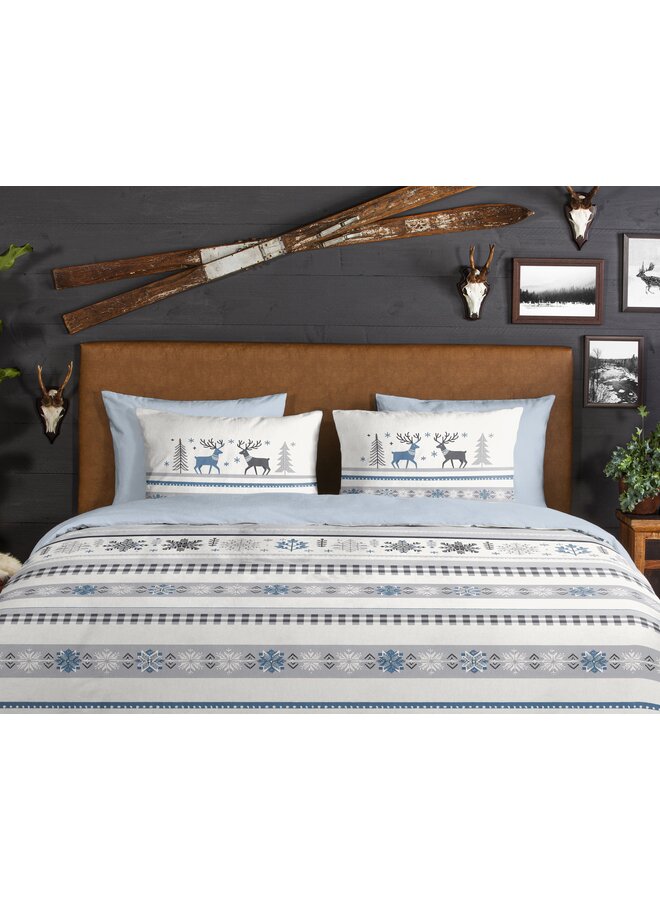 Good Morning Dekbedovertrek Aila Blauw - Flanel