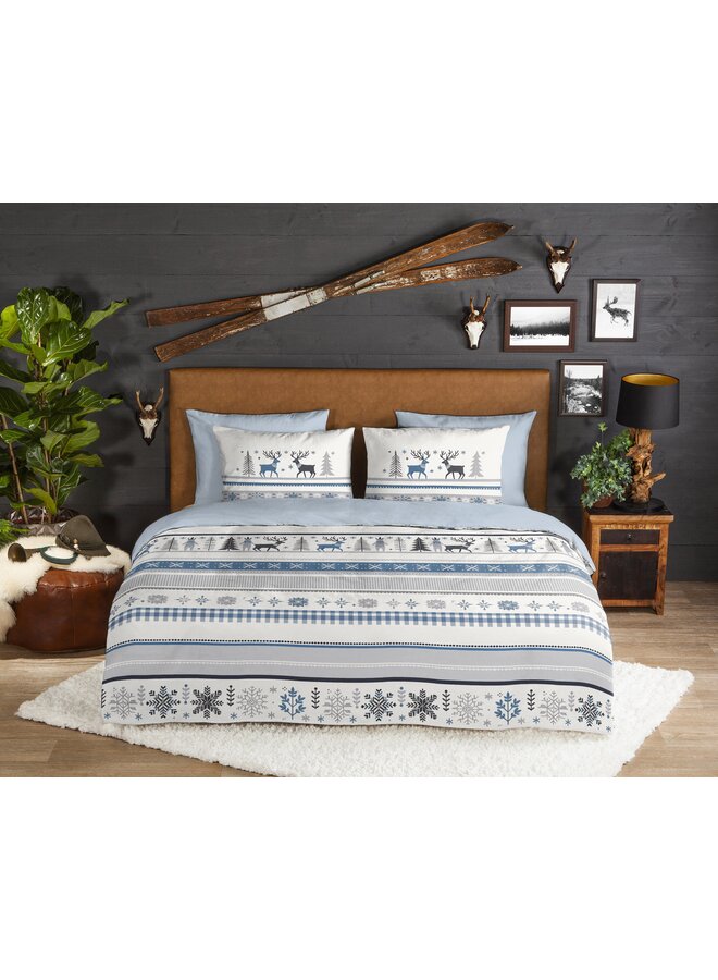 Good Morning Dekbedovertrek Aila Blauw - Flanel