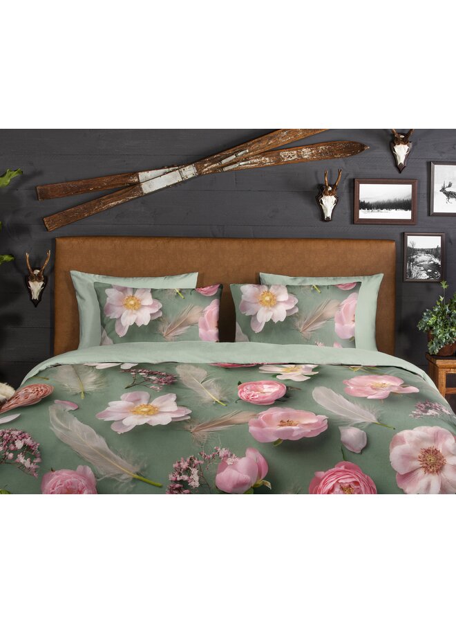 Good Morning Dekbedovertrek Senzi Groen - Flanel