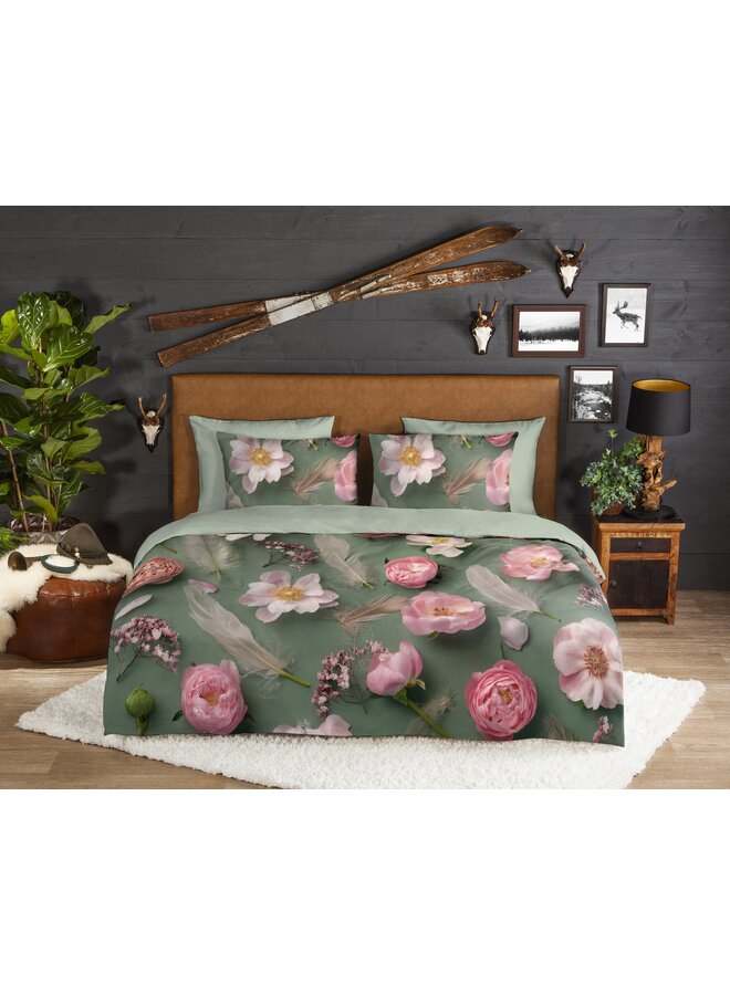 Good Morning Dekbedovertrek Senzi Groen - Flanel