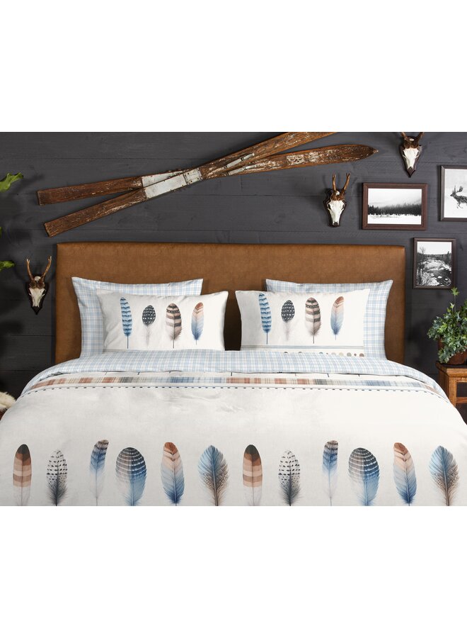 Good Morning Dekbedovertrek Niba Blauw - Flanel