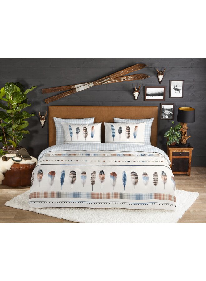 Good Morning Dekbedovertrek Niba Blauw - Flanel